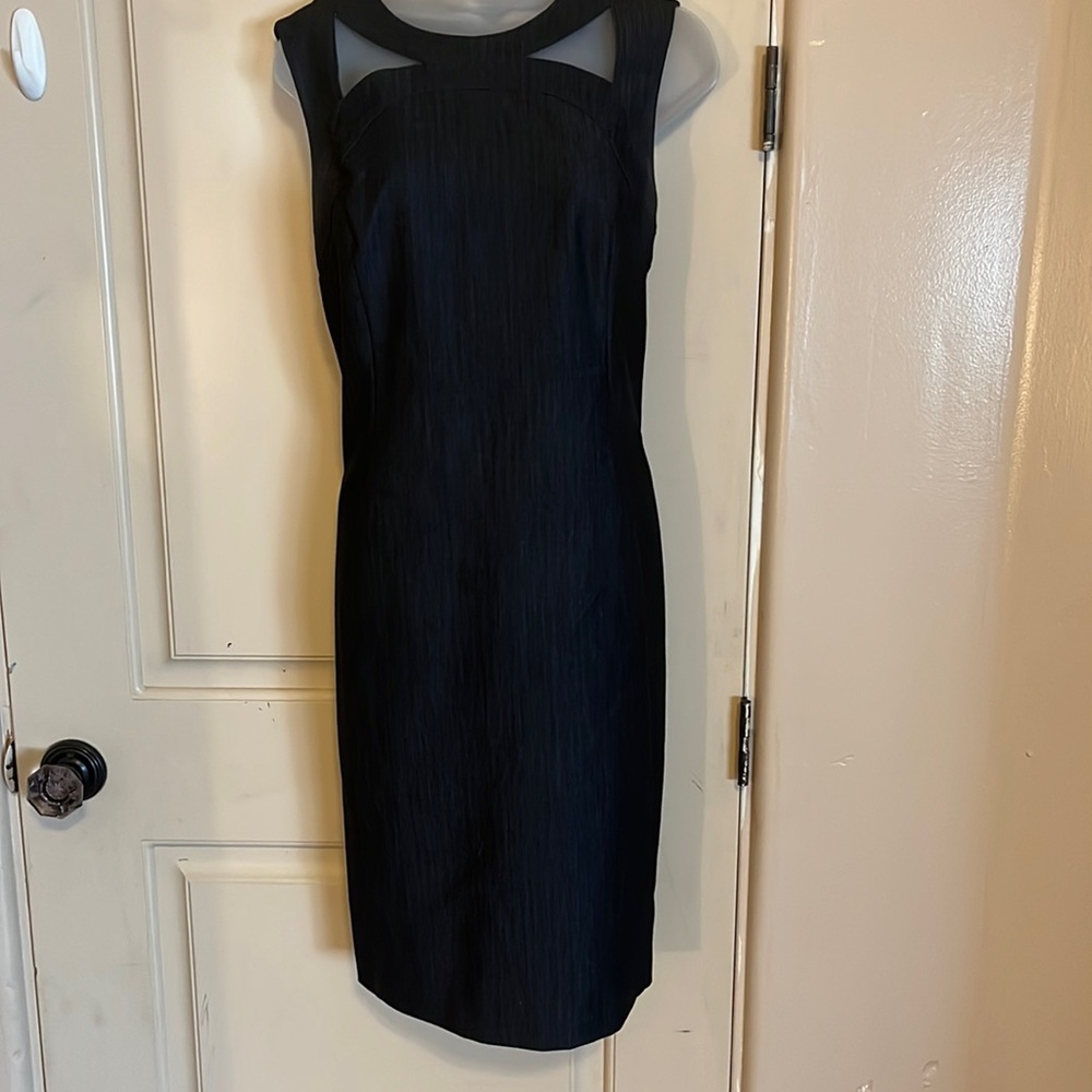 Calvin Klein dark blue gold zipper dress! Stunning!